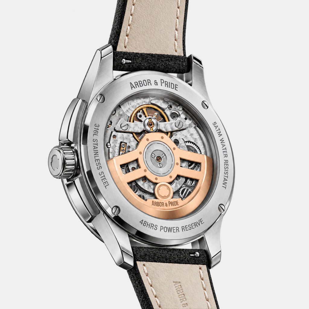 Attic Men Automatic Black Dial Analog Leather Watch Attic - Black