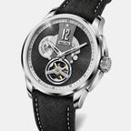 Attic Men Automatic Black Dial Analog Leather Watch Attic - Black