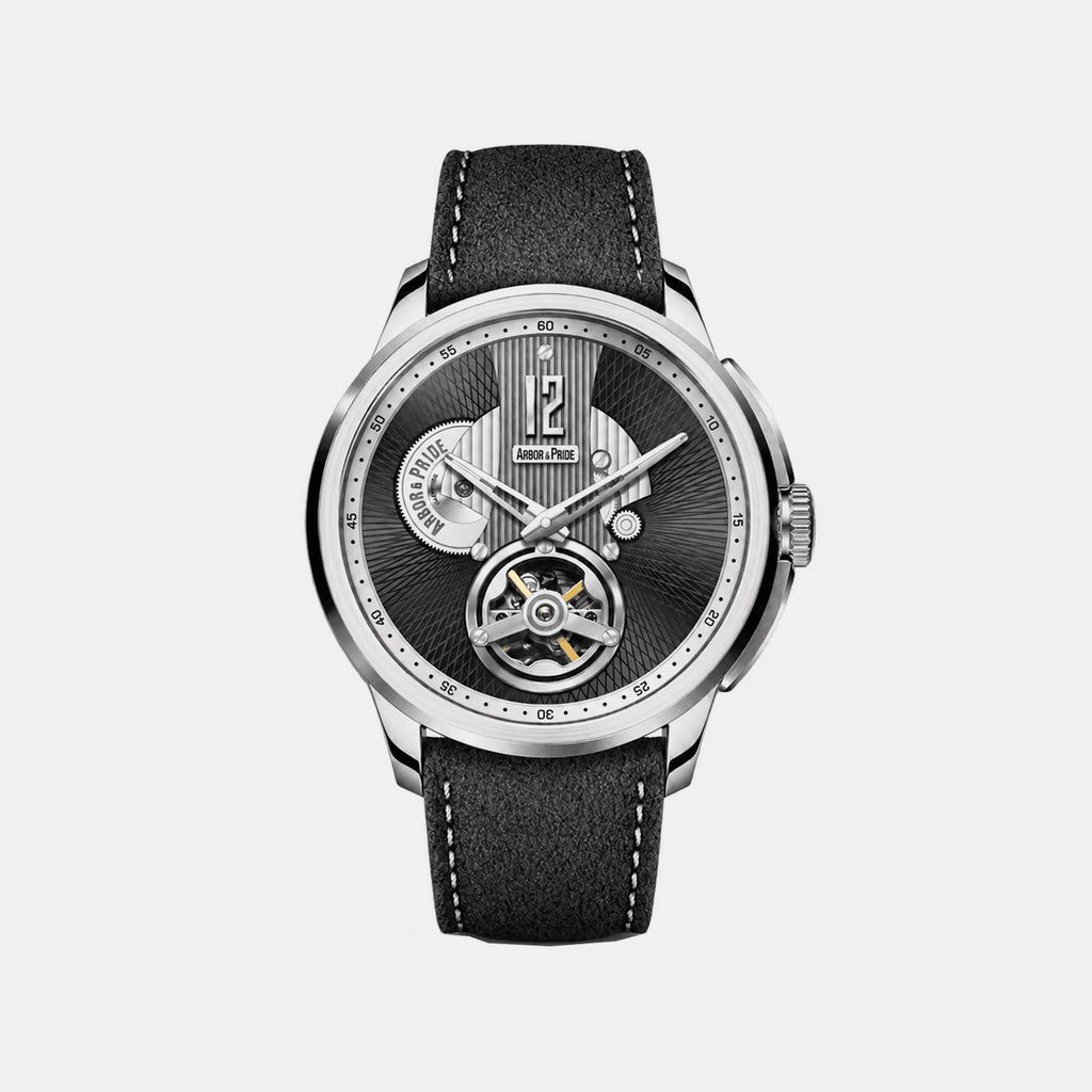 Attic Men Automatic Black Dial Analog Leather Watch Attic - Black