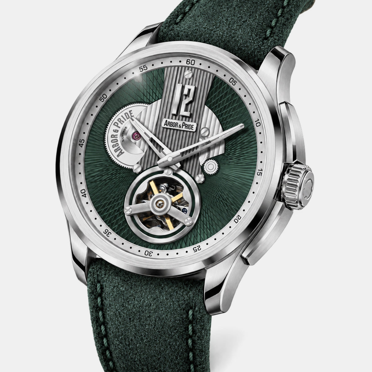 Attic Men Automatic Green Dial Analog Leather Watch Attic - Green