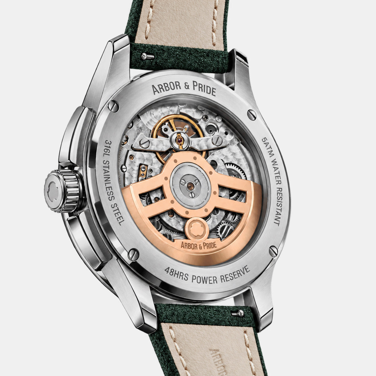 Attic Men Automatic Green Dial Analog Leather Watch Attic - Green