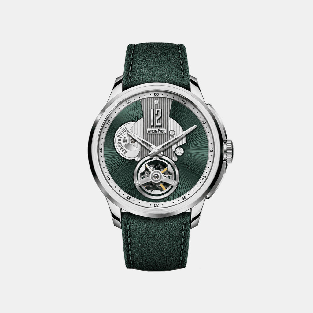 Attic Men Automatic Green Dial Analog Leather Watch Attic - Green