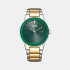 Axiom Men Quartz Green Dial Analog Stainless Steel Watch AU1064-85X