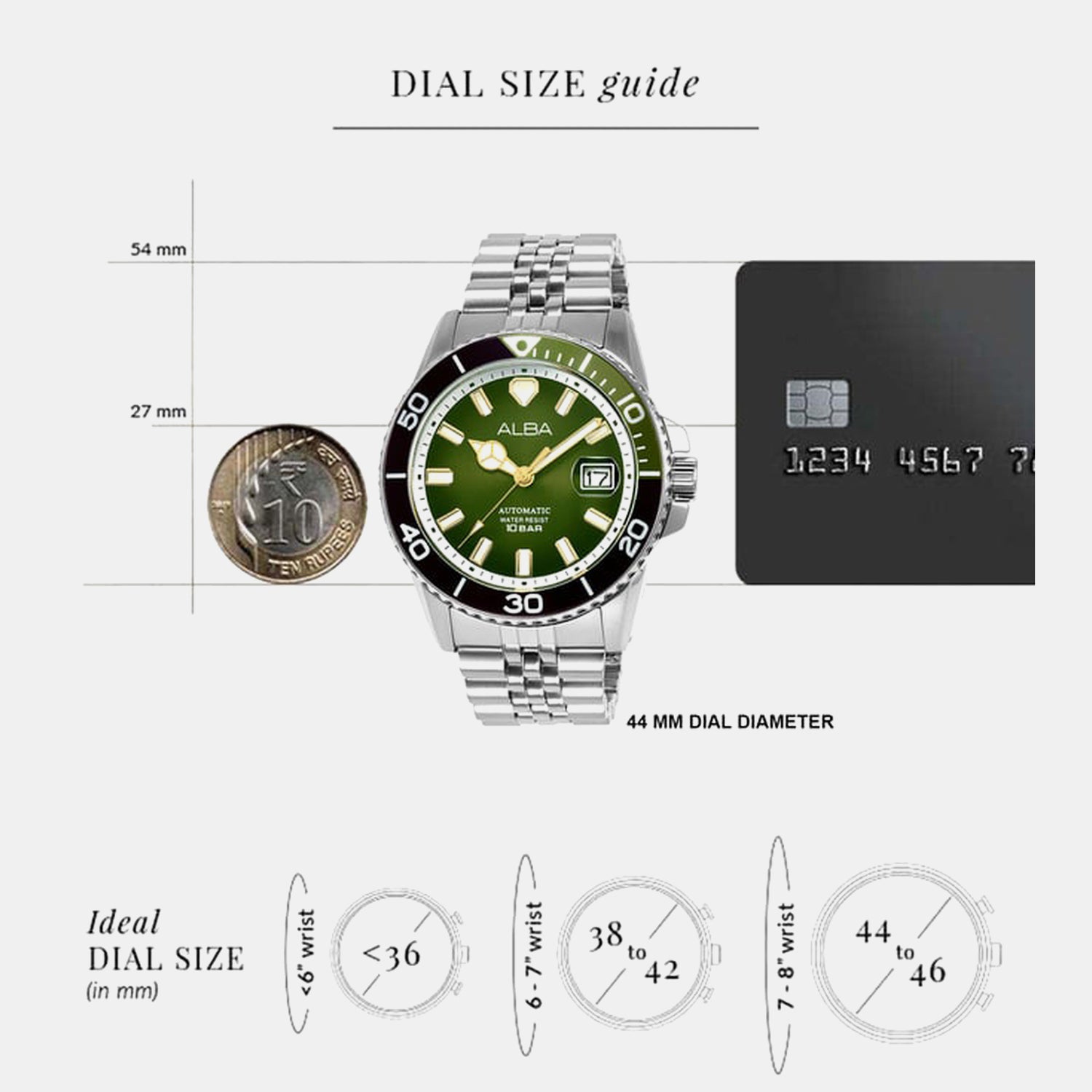 Men Automatic Green Dial Chronograph Stainless Steel Watch AU4047X1