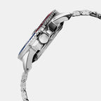 Men Automatic Blue Dial Analog Stainless Steel Watch AU4051X1