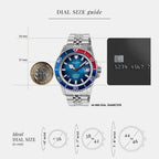 Men Automatic Blue Dial Analog Stainless Steel Watch AU4051X1