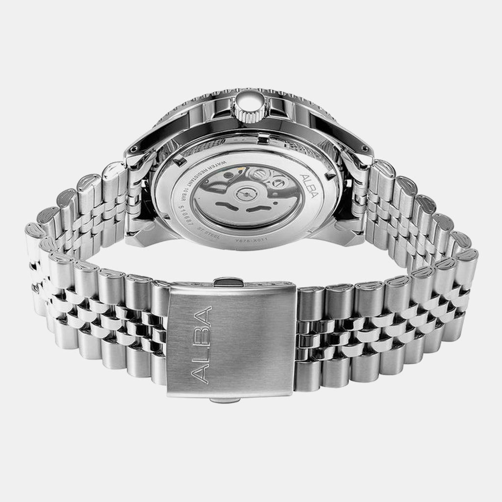 Men Automatic Burgundy Dial Chronograph Stainless Steel Watch AU4055X1