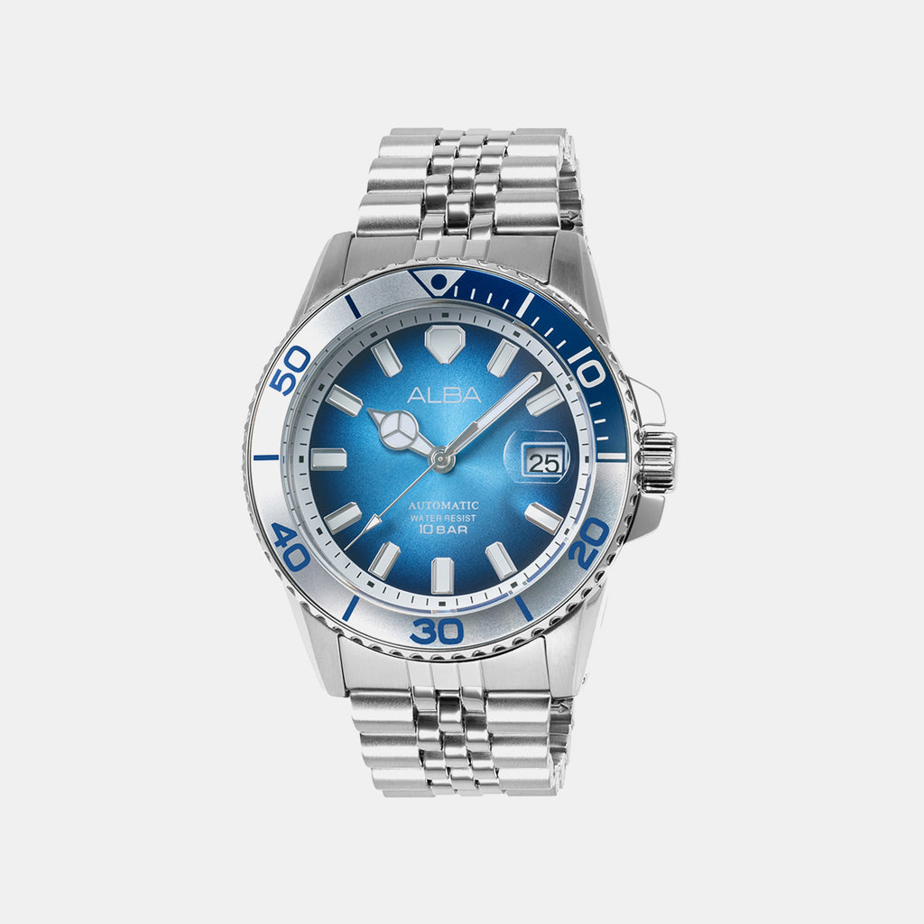 Men Automatic Blue Dial Chronograph Stainless Steel Watch AU4059X1