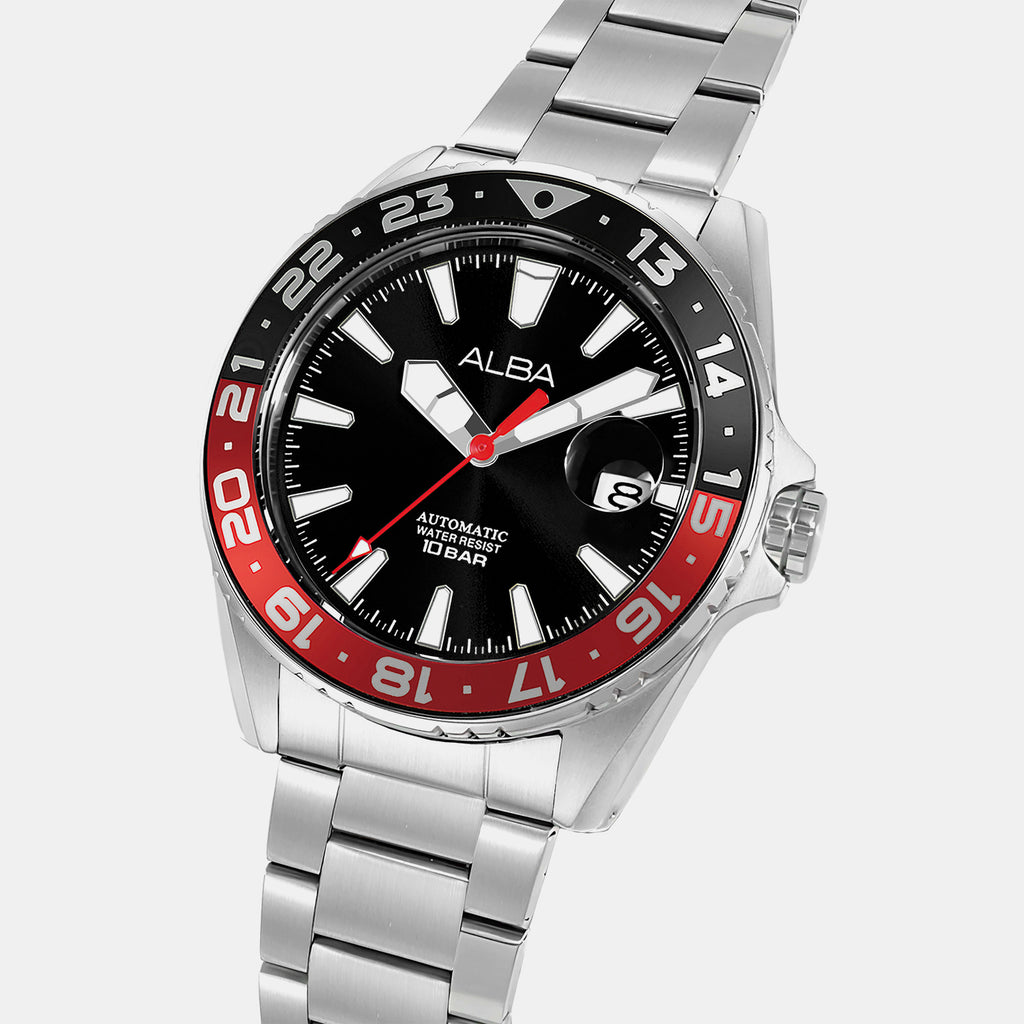 Men Automatic Black Dial Analog Stainless Steel Watch AU4073X1