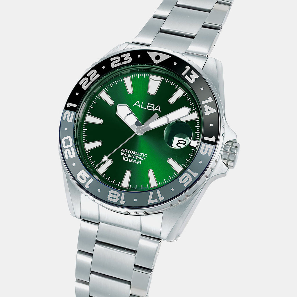 Mechanical Men Automatic Green Dial Analog Stainless Steel Watch AU4077X1