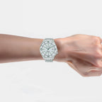 Mechanical Men Automatic White Dial Analog Stainless Steel Watch AU4093X1