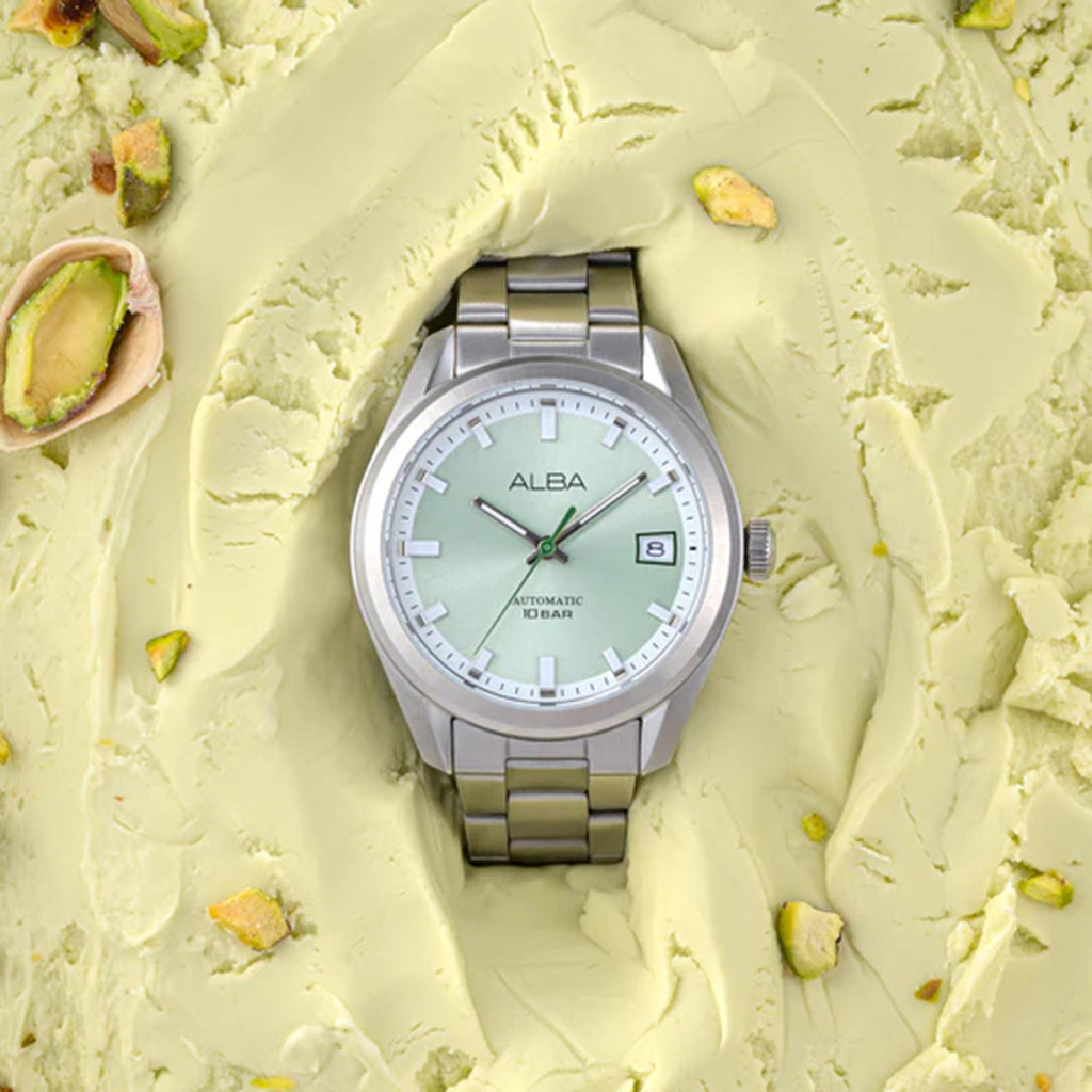 Classic Men Automatic Green Dial Analog Stainless Steel Watch AU4099X1