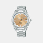 Classic Men Automatic Orange Dial Analog Stainless Steel Watch AU4103X1