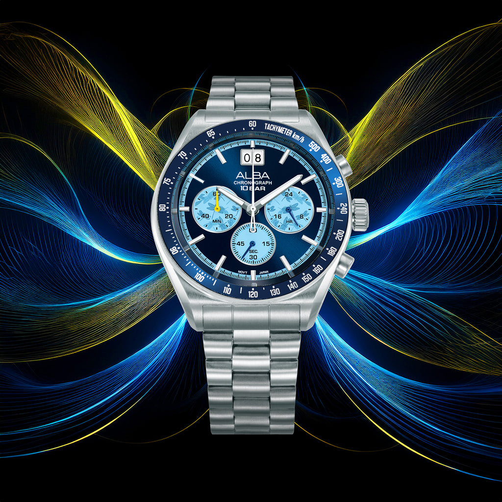 Men Quartz Blue Dial Chronograph Stainless Steel Watch AU5023X2
