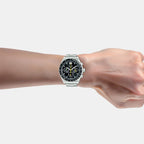 Men Quartz Black Dial Chronograph Stainless Steel Watch AU5025X2