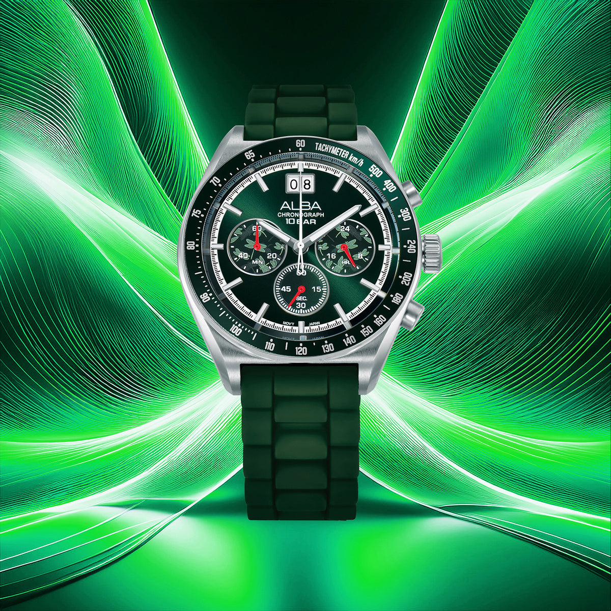 Signa Men Quartz Green Dial Chronograph Stainless Steel Watch AU5027X2