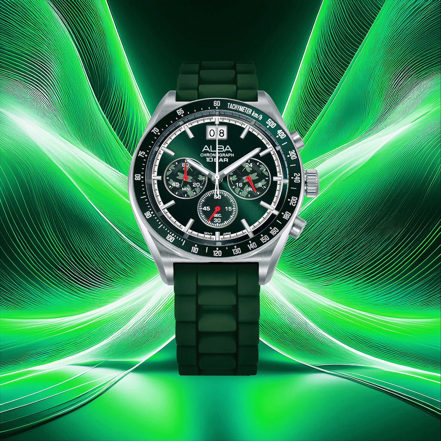 Signa Men Quartz Green Dial Chronograph Stainless Steel Watch AU5027X2