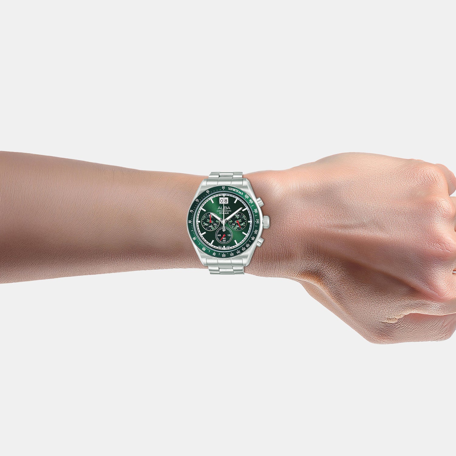 Signa Men Quartz Green Dial Chronograph Stainless Steel Watch AU5027X2
