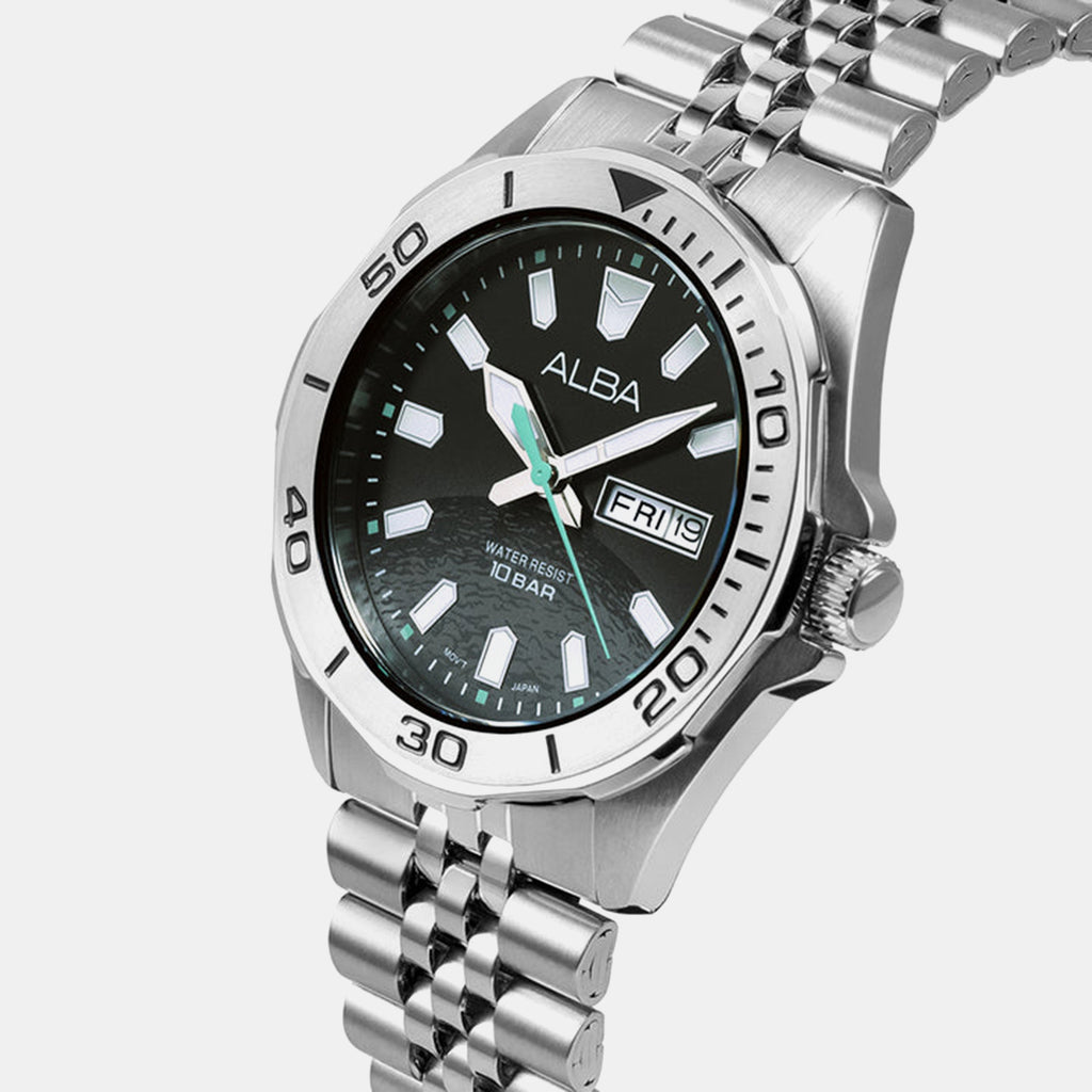 Active Men Quartz Black Dial Analog Stainless Steel Watch AV3575X1