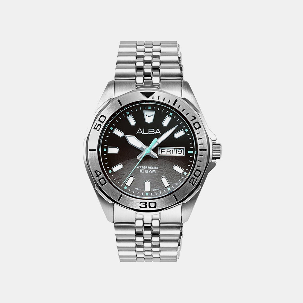Active Men Quartz Black Dial Analog Stainless Steel Watch AV3575X1