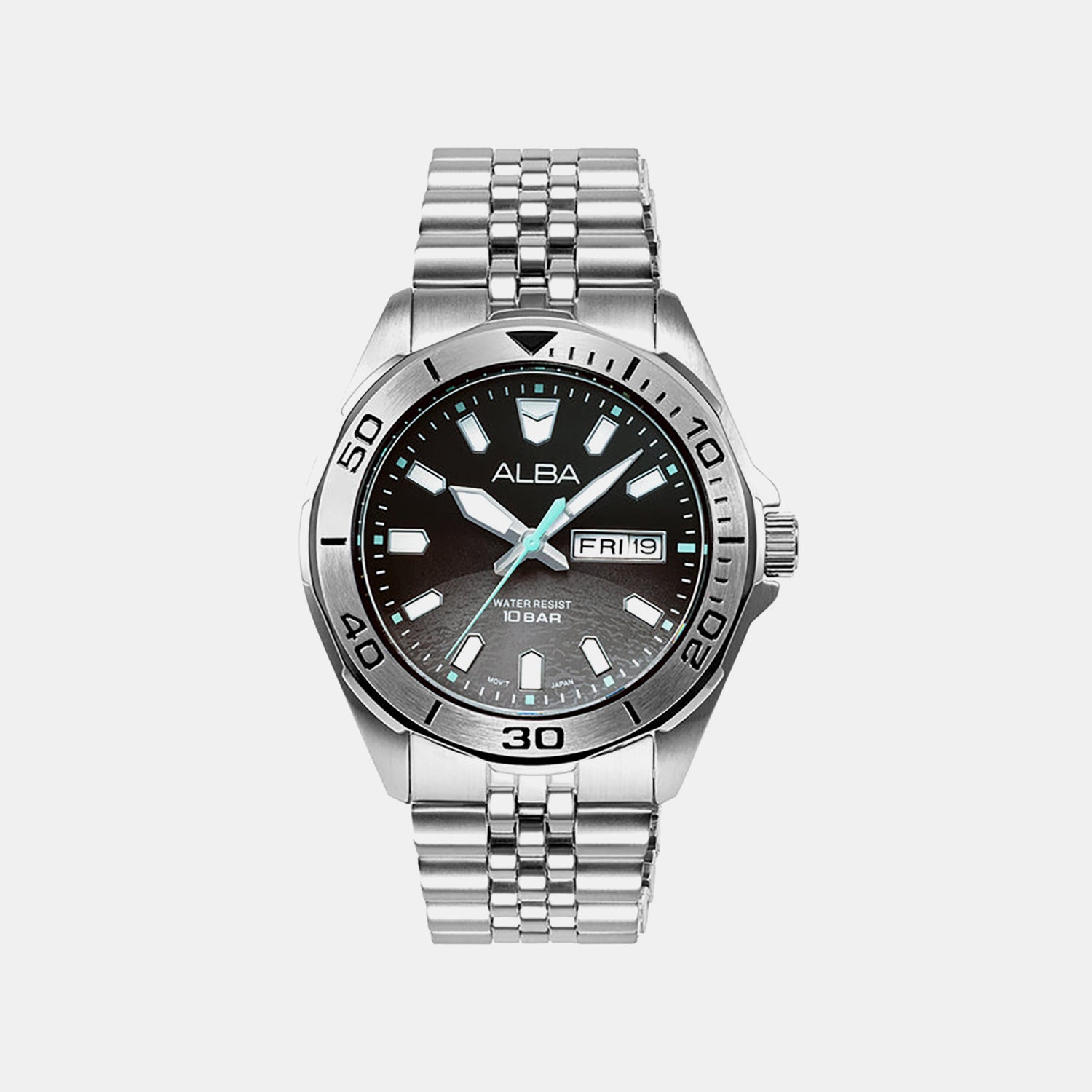 Active Men Quartz Black Dial Analog Stainless Steel Watch AV3575X1