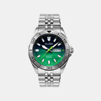 Men Quartz Green Gradiant Dial Analog Steel Watch AV3579X1