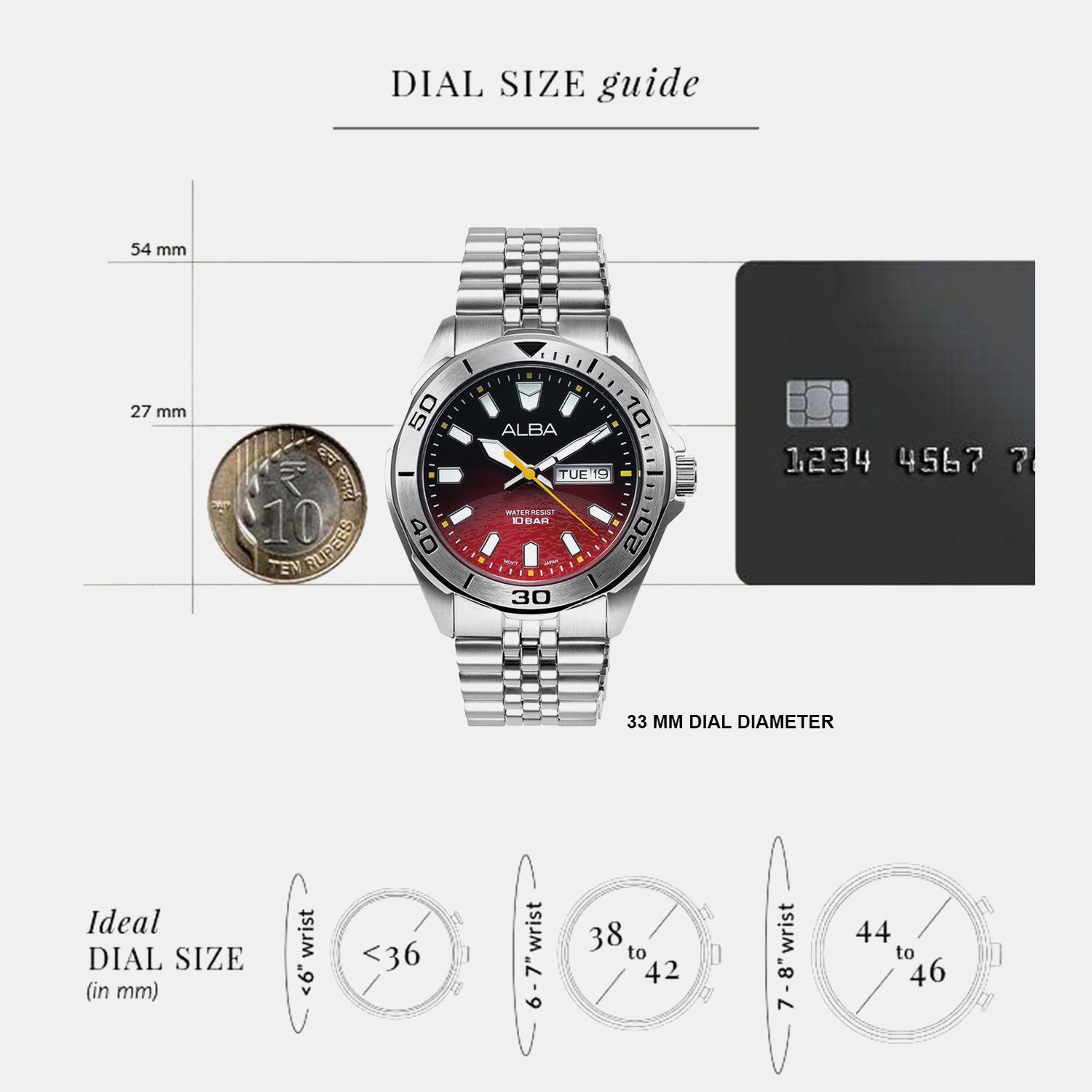 Men Quartz Red Gradient Dial Analog Stainless Steel Watch AV3581X1