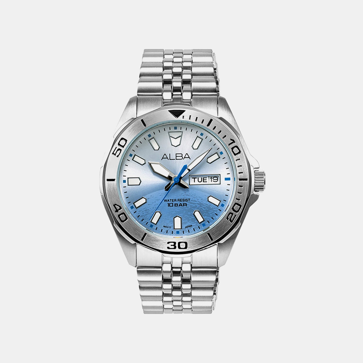 Men Quartz Blue Dial Analog Stainless Steel Watch AV3587X1