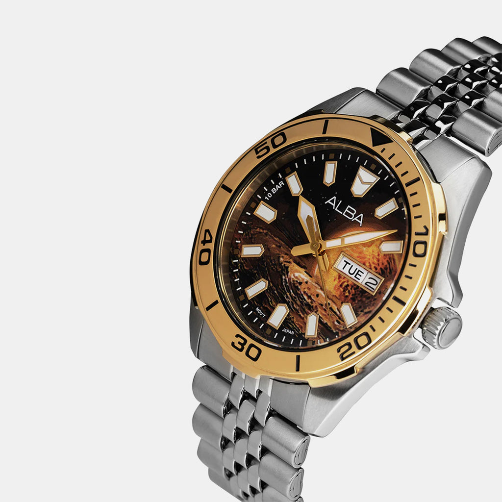 Active Men Quartz Brown Dial Analog Stainless Steel Watch AV3590X2