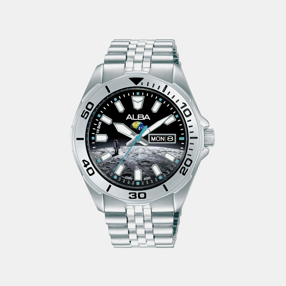 Men Quartz Silver Dial Analog Stainless Steel Watch AV3591X2