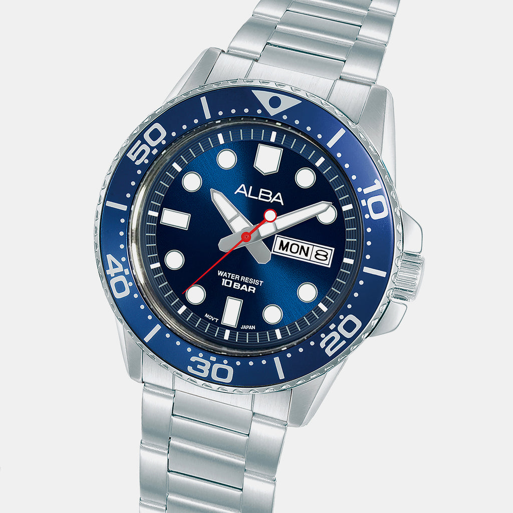 Active Men Quartz Blue Dial Analog Stainless Steel Watch AV3597X1