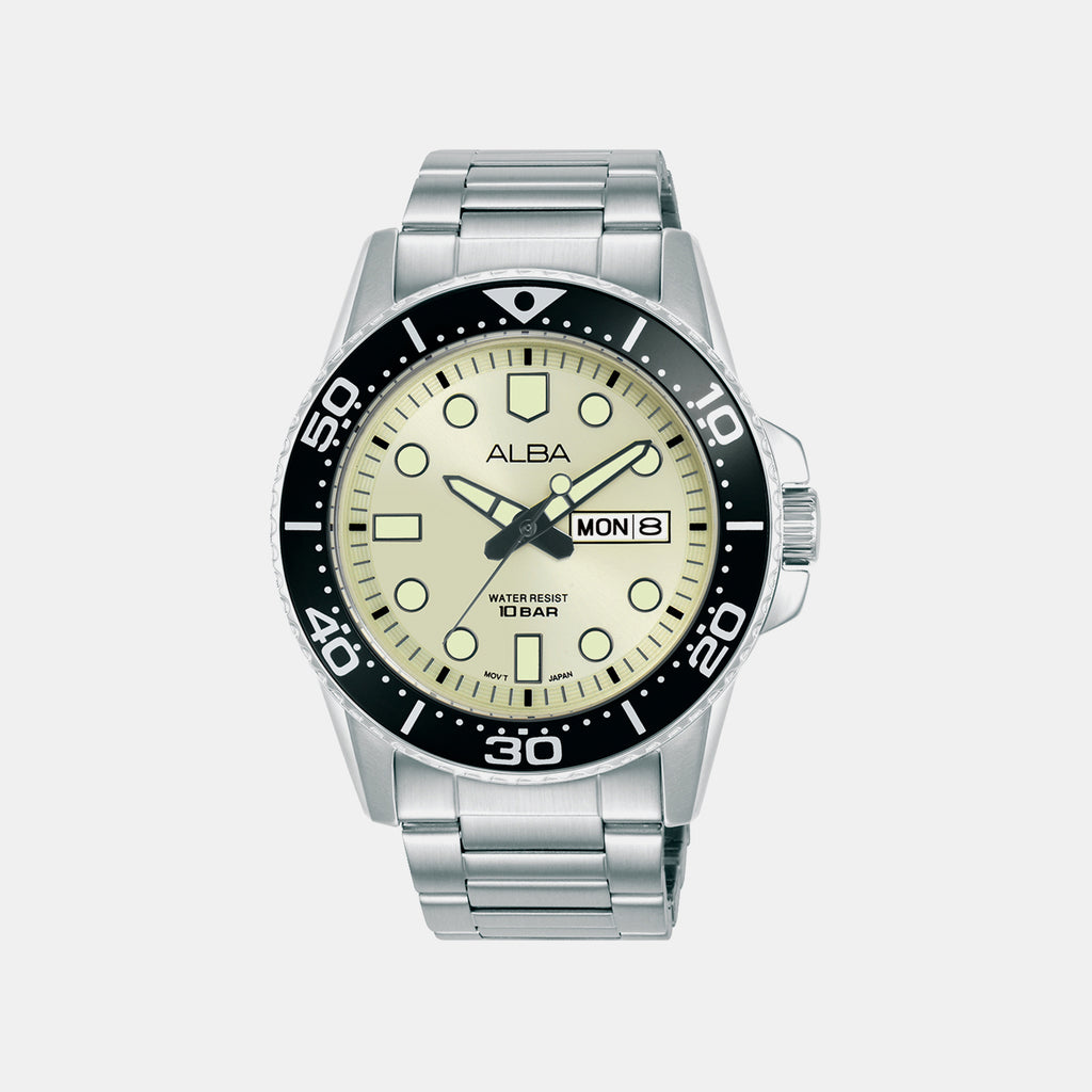 Men Quartz Champagne Dial Analog Stainless Steel Watch AV3601X1