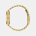 Zenshin Men Quartz Eco-Drive Gold Dial Analog Titanium Watch AW0132-55P