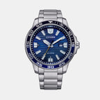 Men Eco-Drive Blue Dial Analog Stainless Steel Watch AW1525-81L