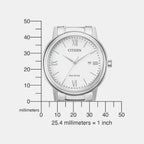 Men Quartz White Dial Analog Stainless Steel Watch AW1670-82A