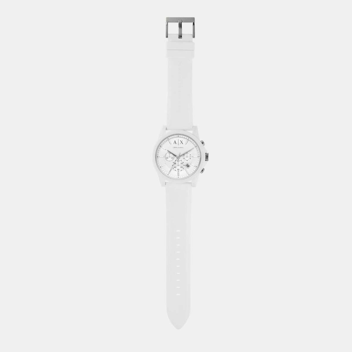 Men Quartz White Dial Chronograph Stainless Steel Watch AX1325