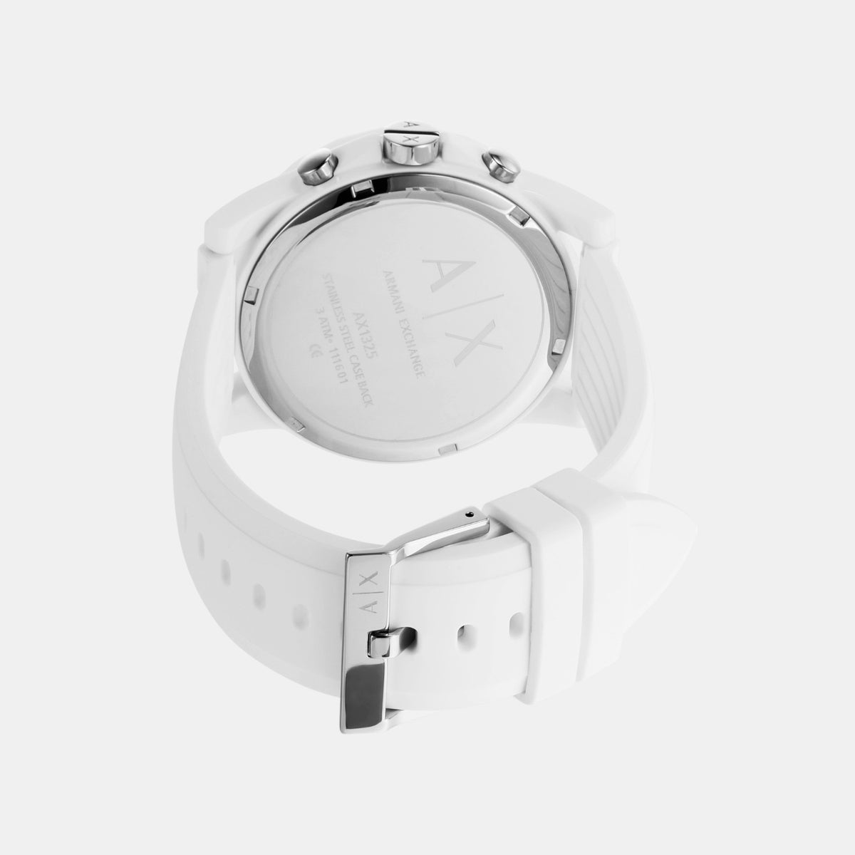 Men Quartz White Dial Chronograph Stainless Steel Watch AX1325