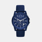 Men Quartz Blue Dial Chronograph Silicone Watch AX1327