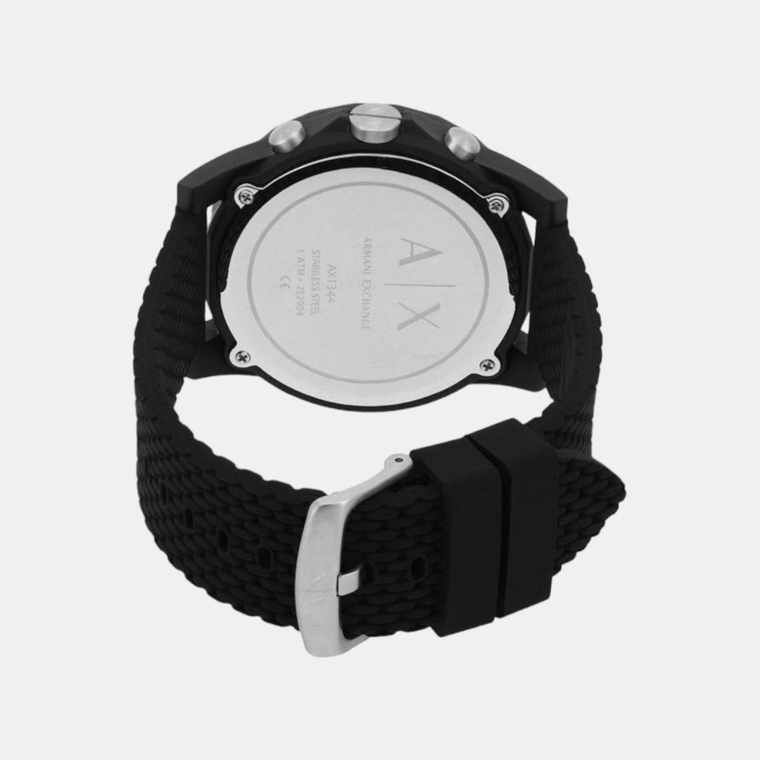 Outerbanks Men Quartz Black Dial Chronograph Silicone Watch AX1344