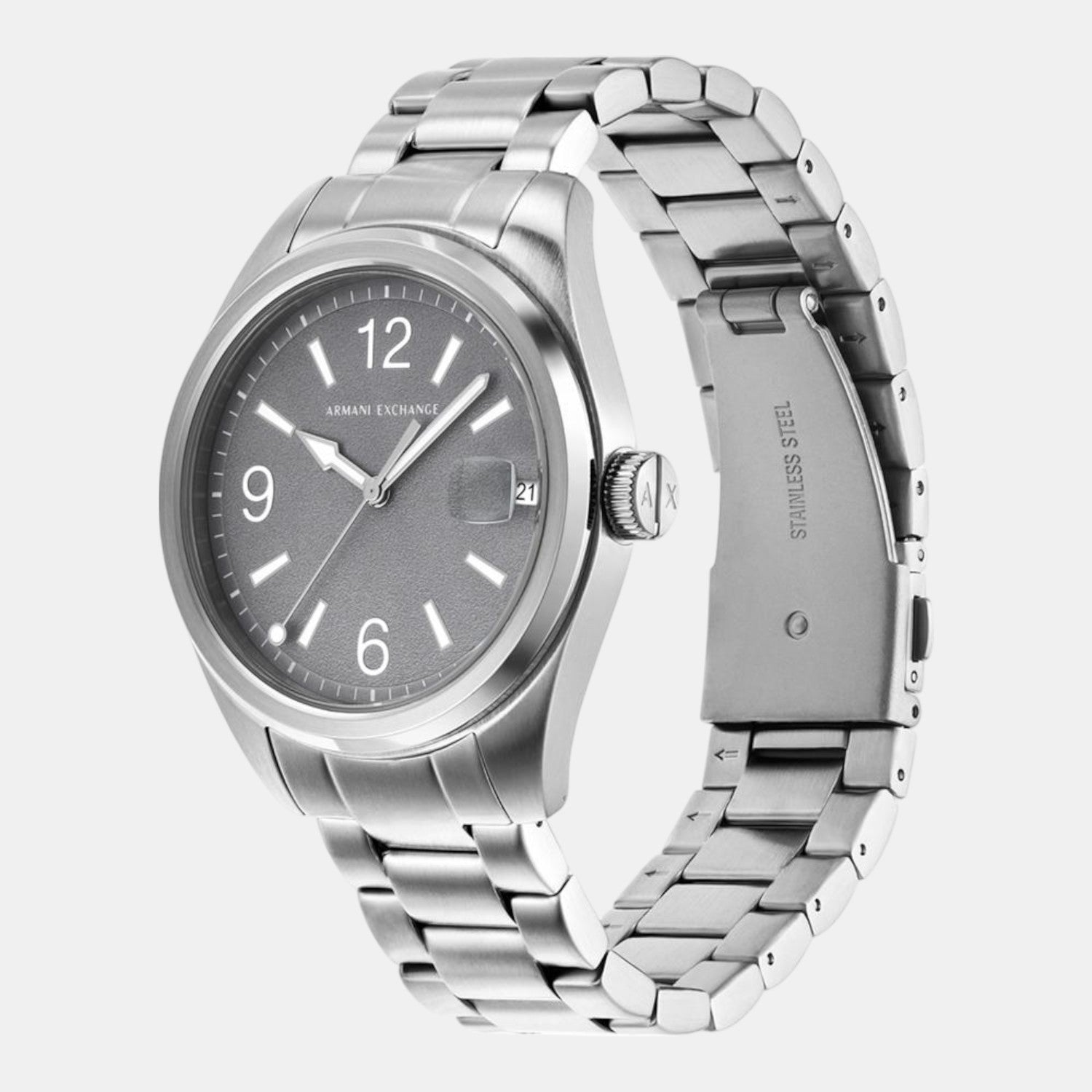 Na Men Quartz Grey Dial Analog Stainless Steel Watch AX1420