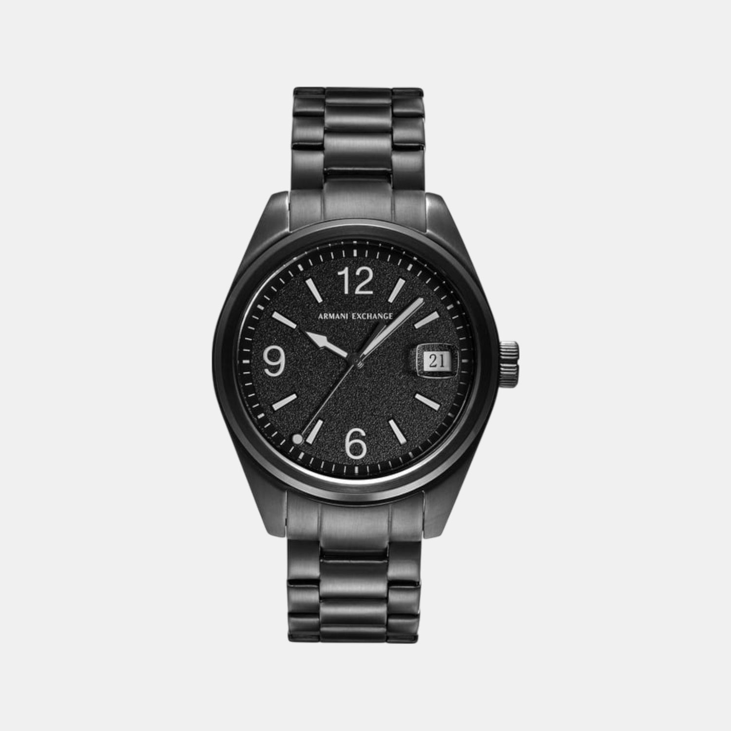 Na Men Quartz Black Dial Analog Stainless Steel Watch AX1422