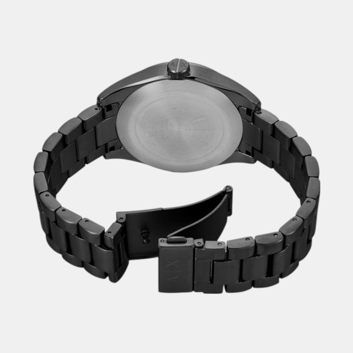 Men Quartz Black Dial Analog Stainless Steel Watch AX1422