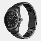 Na Men Quartz Black Dial Analog Stainless Steel Watch AX1422
