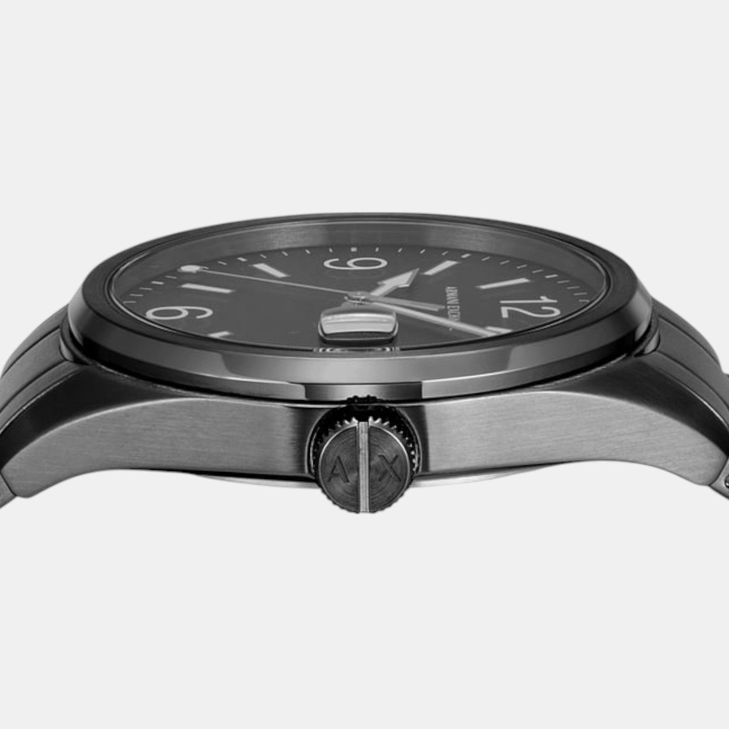 Na Men Quartz Black Dial Analog Stainless Steel Watch AX1422