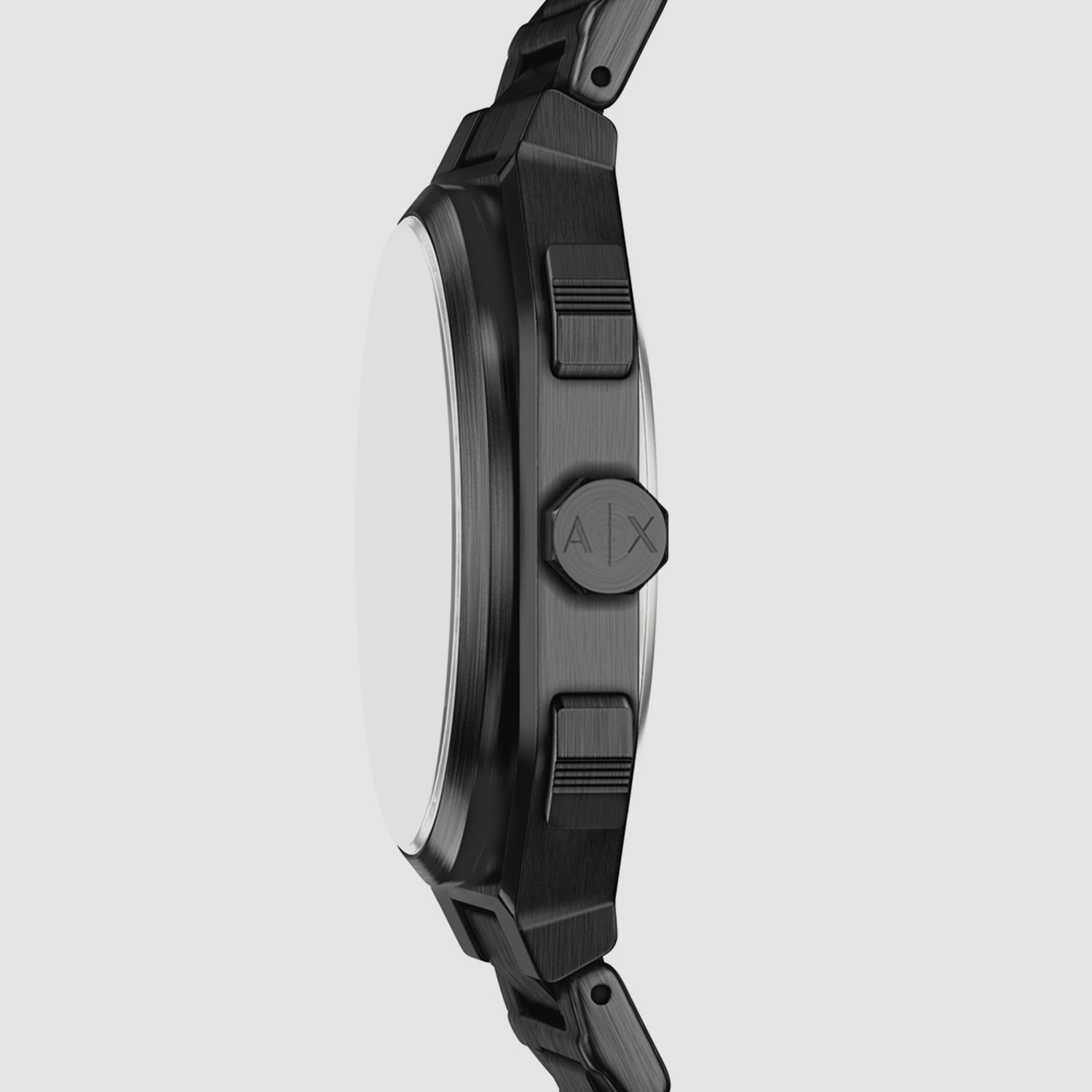 Men Quartz Black Dial Chronograph Stainless Steel Watch AX1478