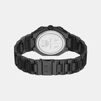 Men Quartz Black Dial Chronograph Stainless Steel Watch AX1478