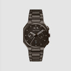 Men Quartz Black Dial Chronograph Stainless Steel Watch AX1479