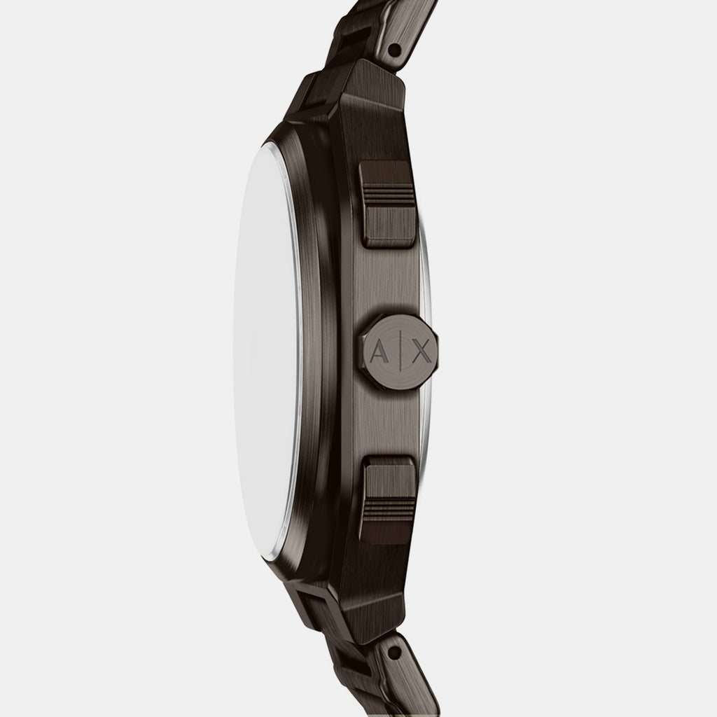 Men Quartz Black Dial Chronograph Stainless Steel Watch AX1479