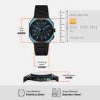 Men Quartz Black Dial Chronograph Stainless Steel Watch AX1480