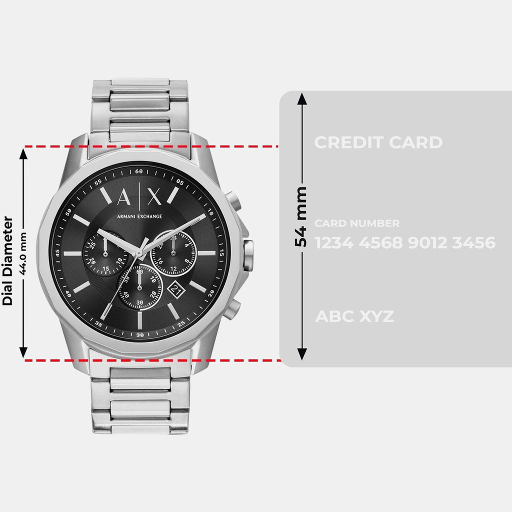 Banks Men Quartz Black Dial Chronograph Stainless Steel Watch AX1720
